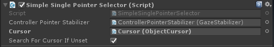 Configuración simple del selector de puntero único