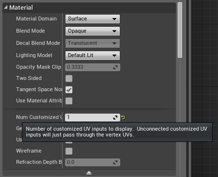 Configuración de material en Unreal