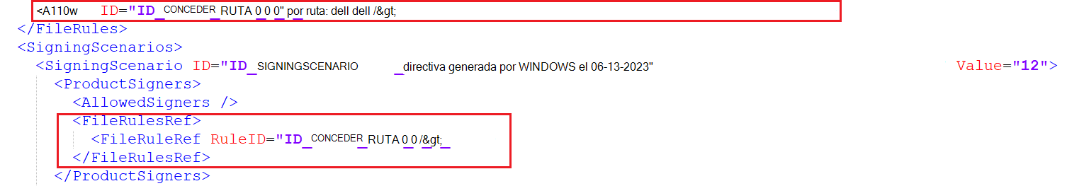 Permitir todos los archivos dll en la directiva xml.