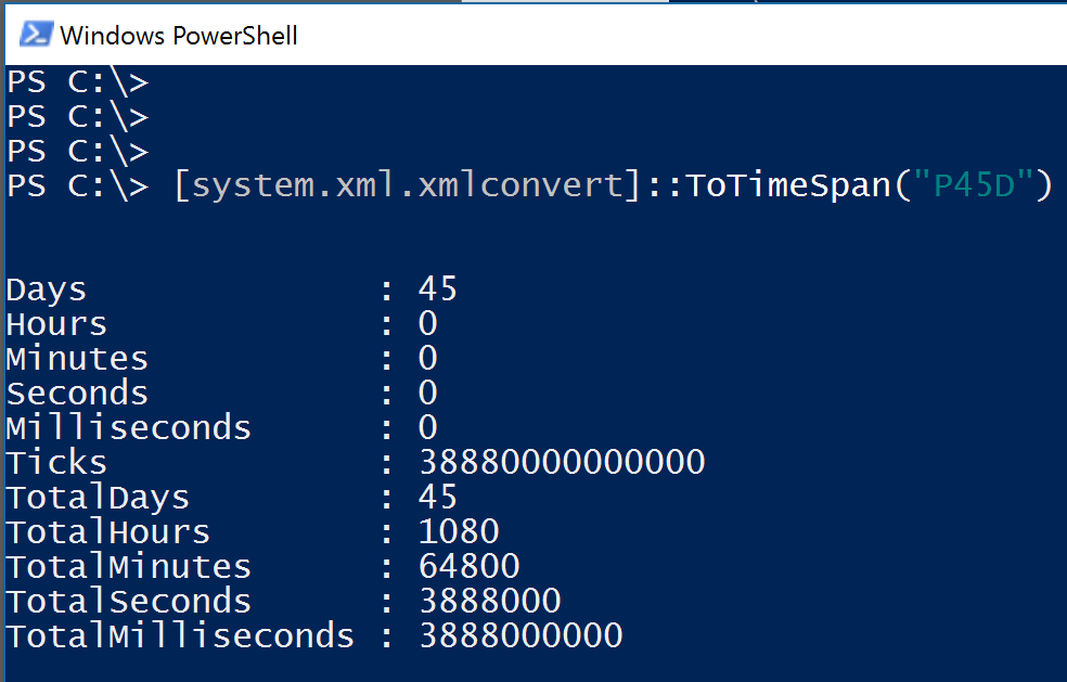 Convertir una duración XML.