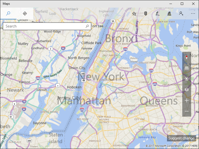 un mapa centrado sobre la ciudad de Nueva York.