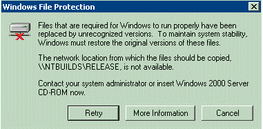 Mensaje de pma que se muestra cuando el archivo no se encuentra en el directorio de caché o la ruta de instalación de red