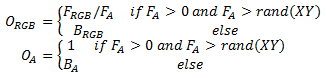 Fórmula matemática para un efecto de mezcla disuelta.