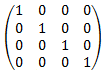 Matriz de identidades de cuatro a cuatro