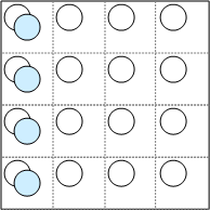 Diagrama similar al original, pero solo las celdas de la primera columna contienen cromática 