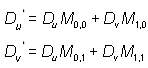 fórmulas de transformaciones de matriz de asignación de golpes