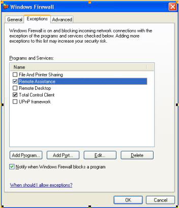 configuración del firewall