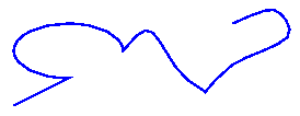 ilustración de una ruta de acceso que combina una línea, un arco, una spline bezier y una spline cardinal