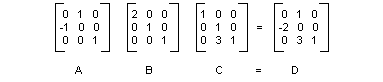 ilustración en la que se muestra cómo realizar varias transformaciones multiplicando las matrices constituyentes