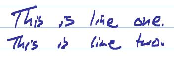 dos líneas simples de escritura a mano