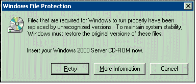 mensaje de pma que se muestra para solicitar al usuario que inserte cd-rom de Windows