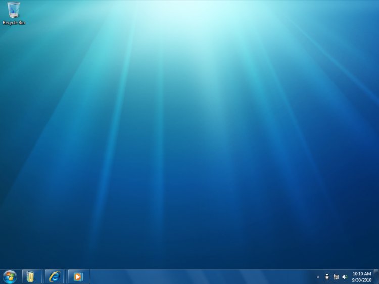 Captura de pantalla que muestra el escritorio de Windows 7.