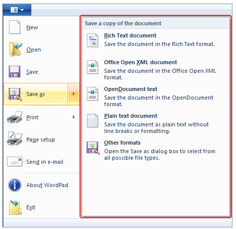 captura de pantalla de un control flotante de control de lista en un menú de la aplicación.