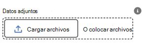 Captura de pantalla de la opción Cargar datos adjuntos.