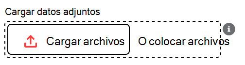 Captura de pantalla de la opción Cargar archivos.