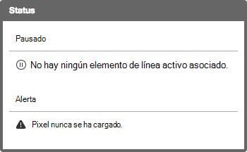 Captura de pantalla del estado de los píxeles de conversión.