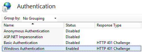 Captura de pantalla de la configuración de autenticación de Vdir