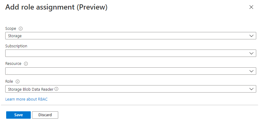 Captura de pantalla de la página de asignación de roles en Azure Portal.