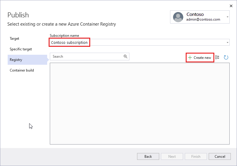 Captura de la pantalla Crear una instancia de Azure Container Registry.