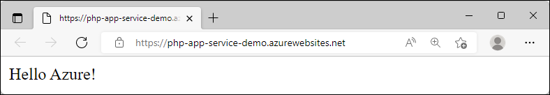 Captura de pantalla de la aplicación de ejemplo que se ejecuta en Azure, con 