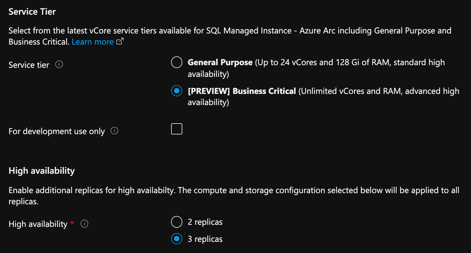 Configuración de las opciones de alta disponibilidad