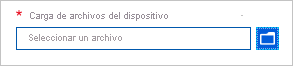 Captura de pantalla del elemento UI Microsoft.Common.FileUpload en el portal Azure.