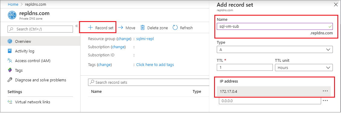 Configuración de un registro D