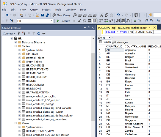 Captura de pantalla que muestra la validación en SSMA para Oracle.