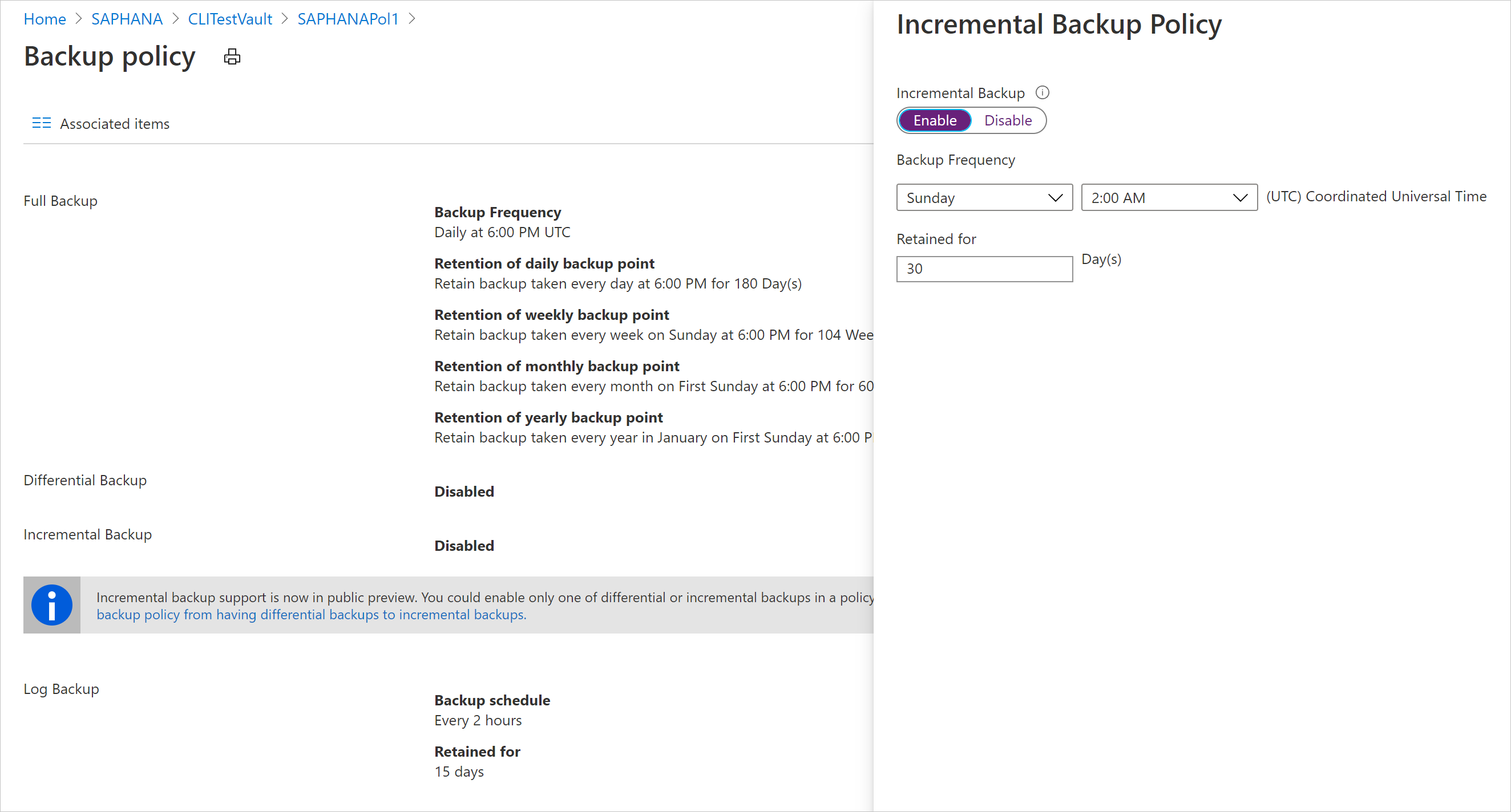 Directiva de copia de seguridad incremental