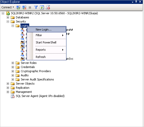 Nuevo inicio de sesión mediante SSMS