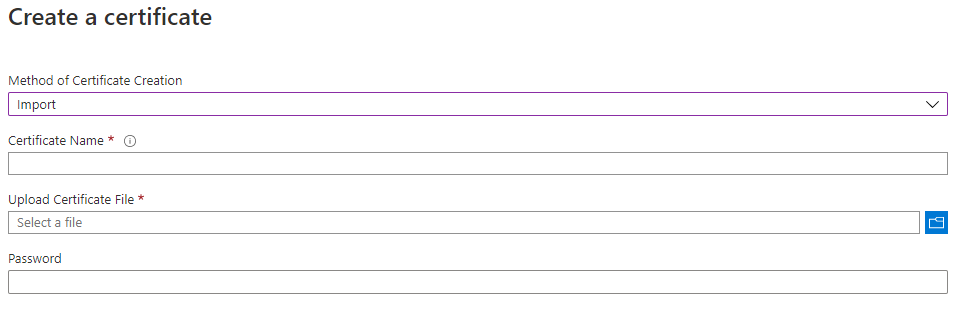 Imagen que muestra la ventana de importación en Azure Portal.