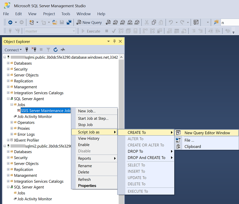 Generación del script de trabajo de SSIS