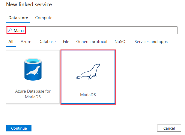 Captura de pantalla del conector de MariaDB