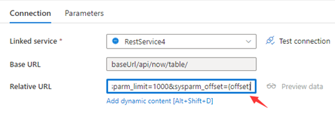 Captura de pantalla en la que se muestra otra configuración para enviar varias solicitudes cuyas variables se encuentran en los parámetros de consulta.