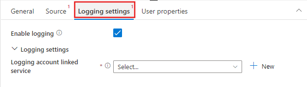 Muestra la   Configuración de registro  pestaña para una actividad de eliminación.