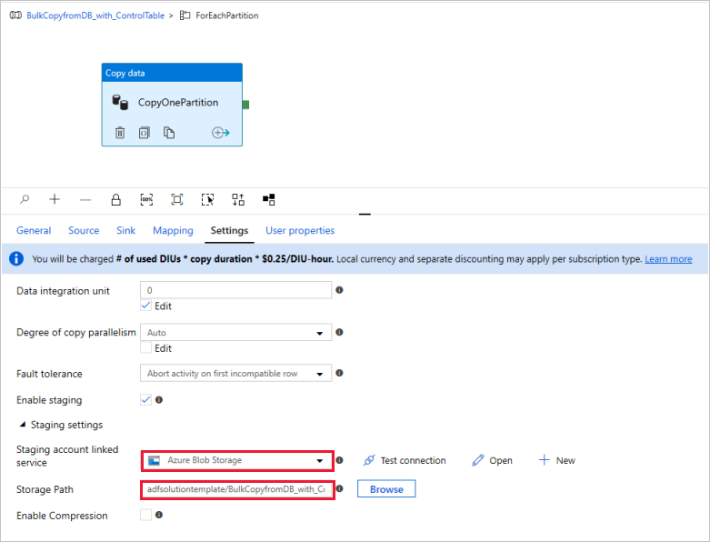 Captura de pantalla en la que se muestra la configuración de Polybase.