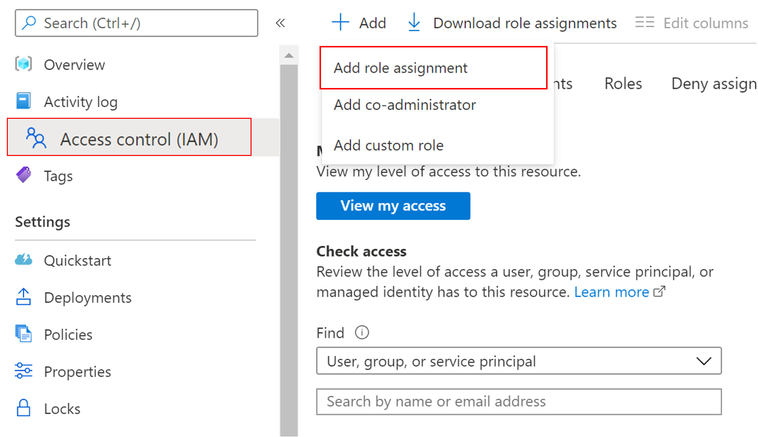 Screenshot showing role assignment.