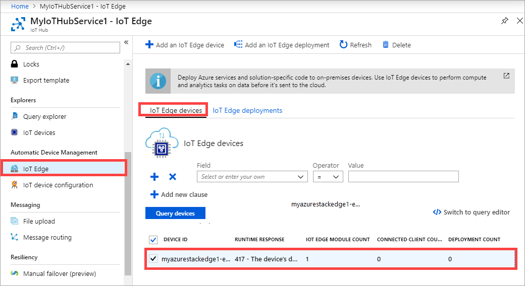 Ir al dispositivo IoT Edge en IoT Hub