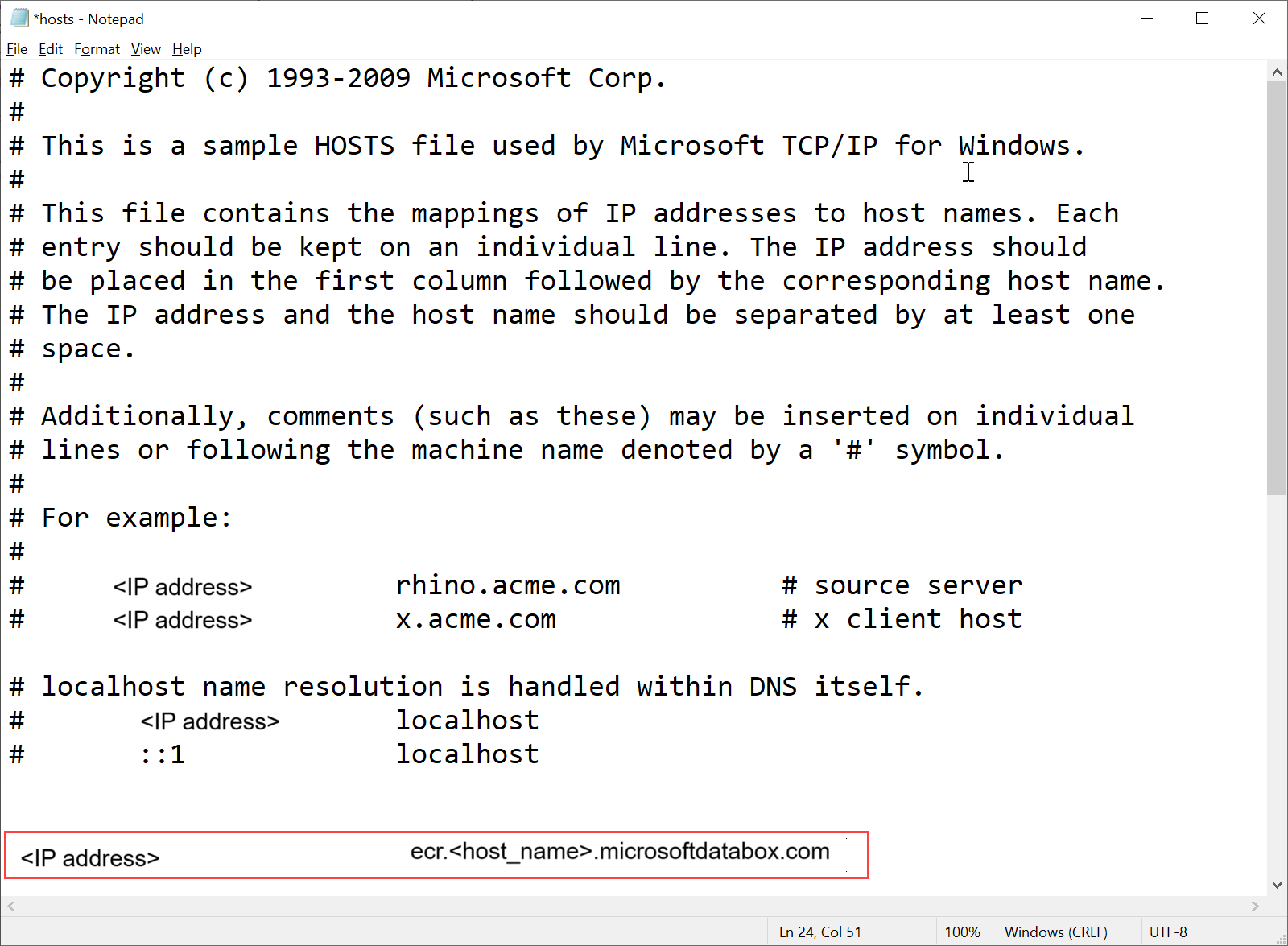 Adición de entrada DNS para el punto de conexión del registro de contenedor de Edge