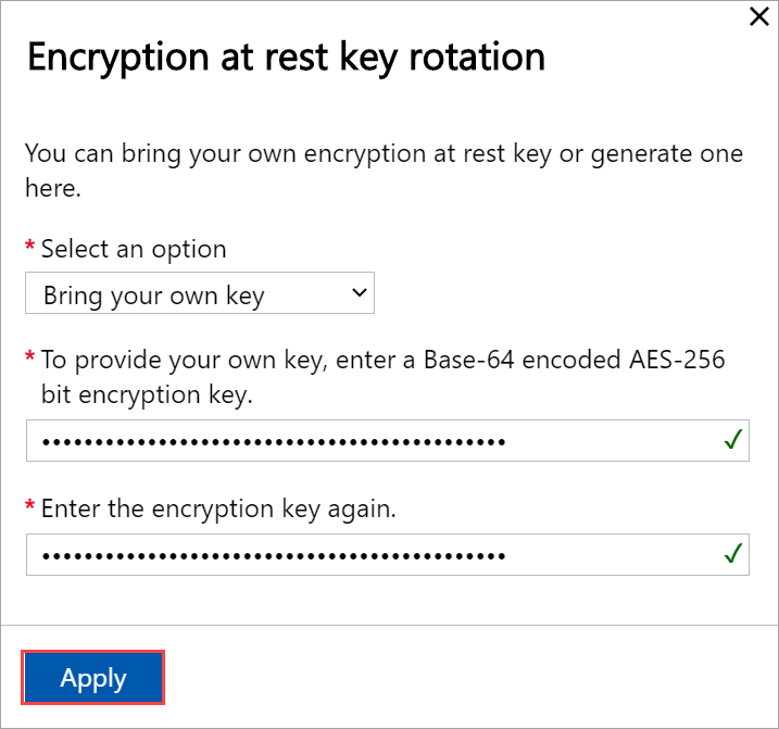 Use su propia clave de cifrado en reposo