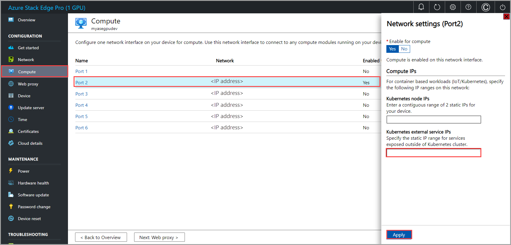 Cambio de las direcciones IP de servicio de Kubernetes