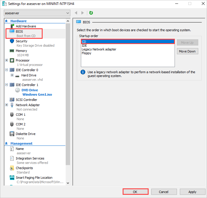 En la configuración del BIOS, el primer elemento en Orden de inicio debe ser CD.