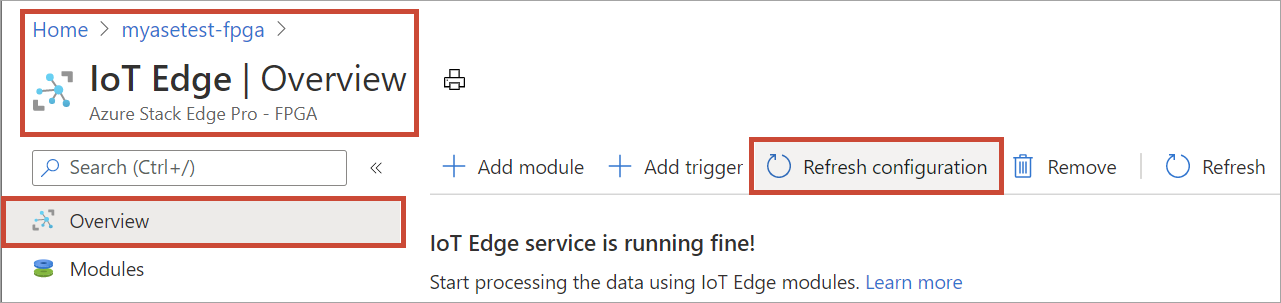 Seleccionar Actualizar configuración