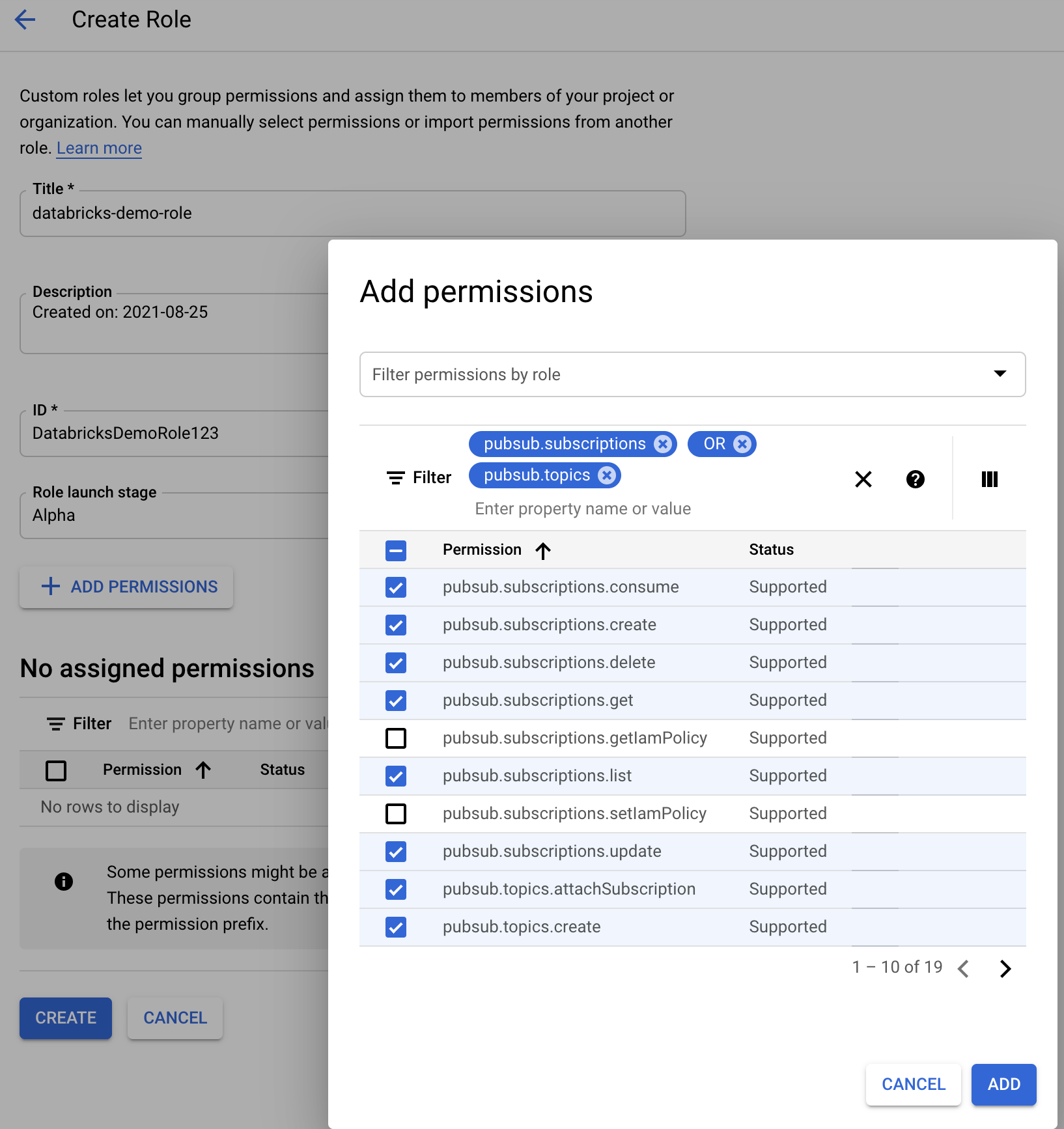 Roles personalizados para la característica IAM de GCP