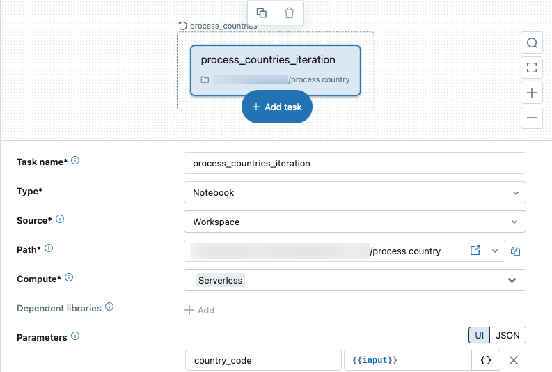 Cambio de vista DAG de la interfaz de usuario de trabajos a tarea anidada