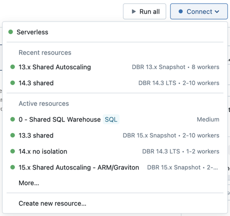 Ver versión de Databricks Runtime ML