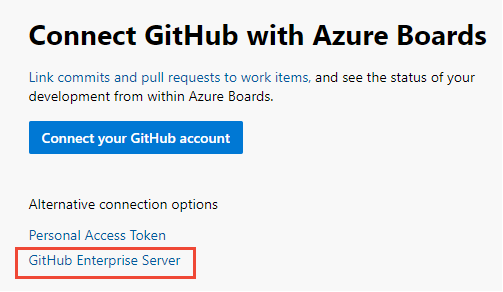 Primera conexión, selección de GitHub Enterprise Server.