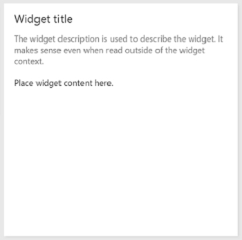 Widget con título y descripción