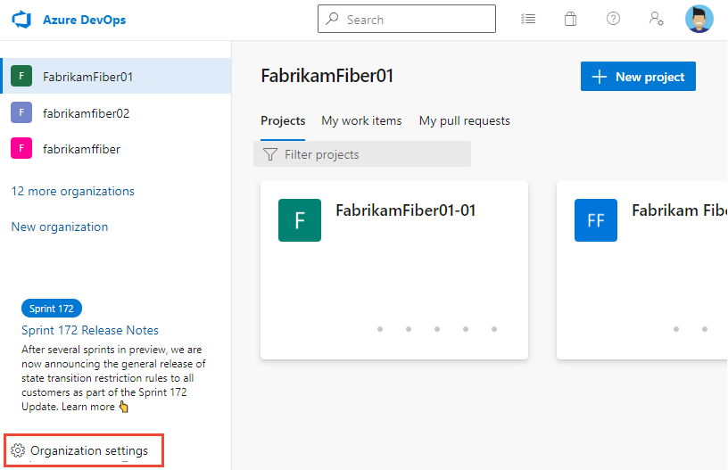 Abrir Configuración de la organización