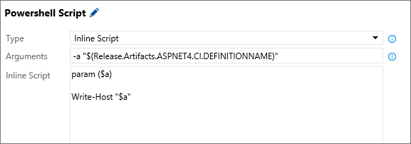 Captura de pantalla que muestra cómo usar una variable predeterminada como argumento.